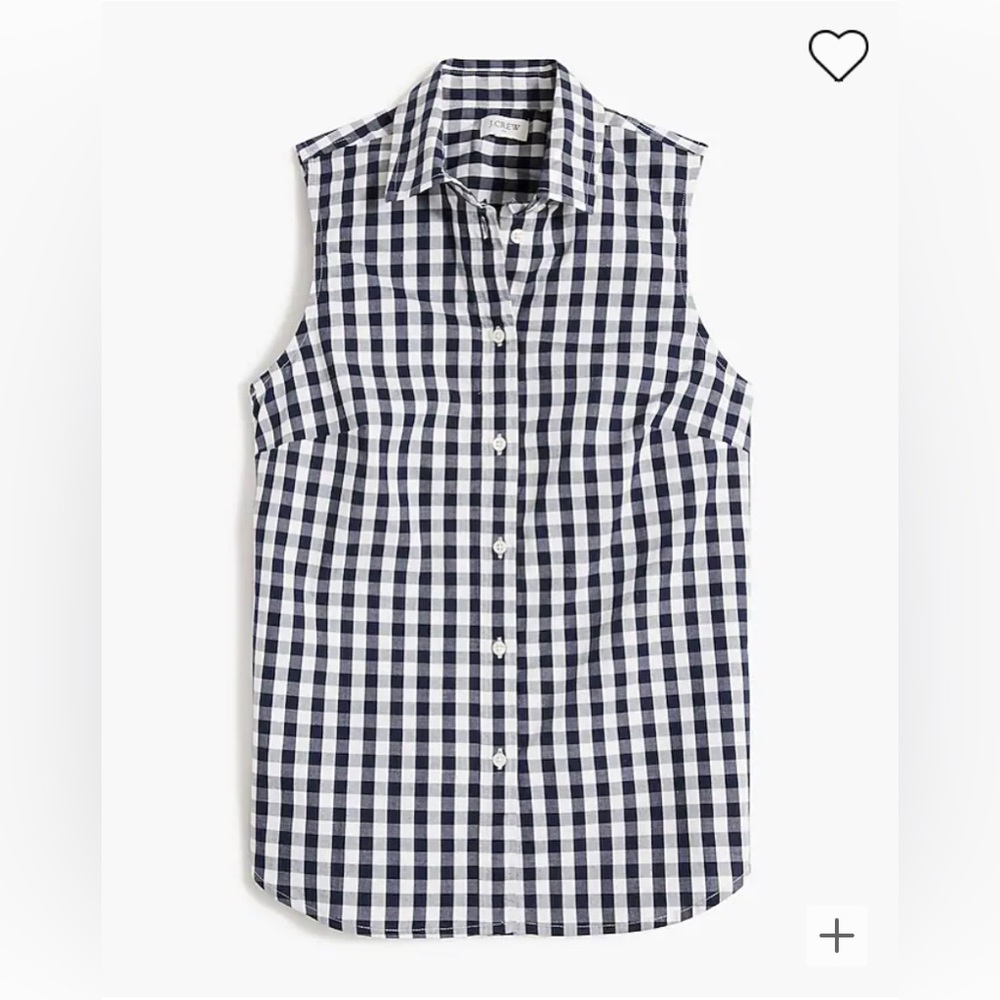 J. Crew Sleeveless Cotton-Blend Poplin Shirt in Signature Fit